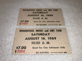 Woodstock 1969 $7 Black Saturday Ticket Stub Jimi Hendrix Janis Joplin Csny Coa - £238.98 GBP