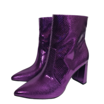 INC International Concepts Women Purple Snake Block Heel Ankle Boot Boot... - £63.95 GBP