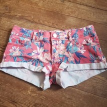Pink floral Hollister short jean shorts size 5 juniors - £7.69 GBP