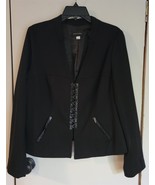 Womens L Mark Zunino Black Hook Front Business Casual Blazer - $533.89 MXN