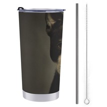 Mondxflaur Black Dog Steel Thermal Mug Thermos with Straw for Coffee - £16.77 GBP