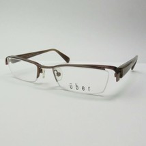 UBER Eyeglasses Frames 48-19-135 Poly Saturn M brown half frame cut out new - $92.77