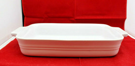 Le Creuset Stoneware Casserole Baking Dish Handle White 31.5 x 18.0 cm France - £49.18 GBP
