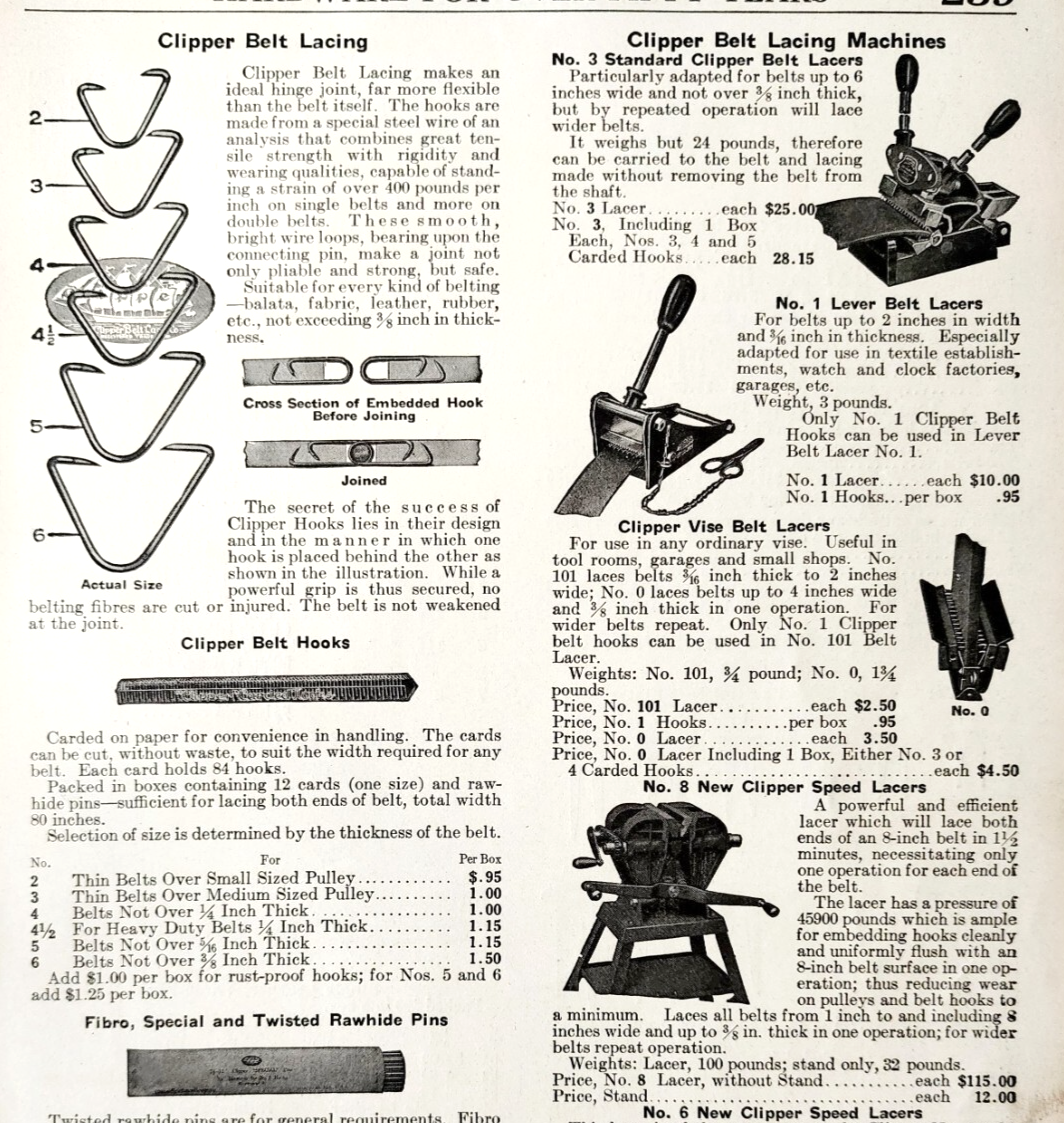 1922 Clipper Belt Lacing Machines Advertisement NT Bushnell Catalogue DWF19 - $24.99