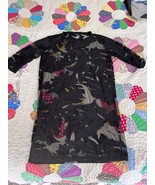 Diesel Dress Black Sheer midi sheath 3/4 sleeve women&#39;s M L  swim cover ... - $119.38 CAD