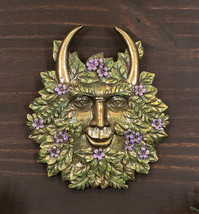 Ebros Spring Blooms &amp; Blossoms Horned Greenman Pan Wall Decor Plaque Sculpture - £19.97 GBP