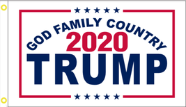 God Family Country 2020 President Trump USA Campaign 2X3 Flag Rough Tex®... - £14.81 GBP