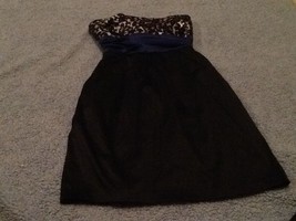Ruby Rox Strapless Black&amp;Blue Flowered Dress New With Tags Sz 7 Cute!! - £20.56 GBP