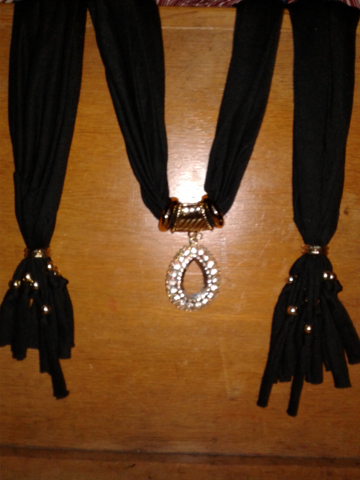 Scarf With Decorative Gold Pendants and Beads - $5.00