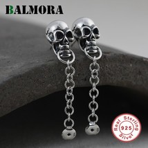 Original Real 925 Sterling Silver Skull Stud Earrings for Women Men Couple Origi - £38.83 GBP