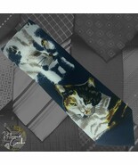 Museo Mens Navy Blue Cats Printed Handmade Pointed Necktie Classic Tie -... - $21.90 CAD
