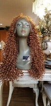 Copper Red Beauty Curly Lace Front Wig Human  - £147.90 GBP