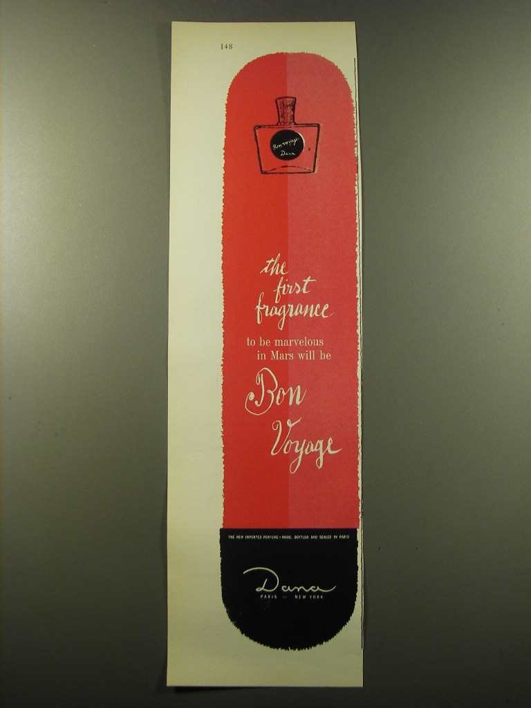 1959 Dana Bon Voyage Perfume Ad - The first fragrance to be marvelous in Mars - $18.49