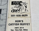 Vintage Matchbook Cover  Ron’sCatfish Buffet  Jonesboro, AR  gmg  Umstruck - £9.92 GBP