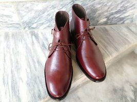 Handmade chukka Monk style Ankle Boots Custom Dress Boots with Lace up for Men  - £120.54 GBP
