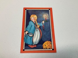 Antique Halloween Postcard Scared Girl, Jack-O-Lantern, Candle Undivided Back - £59.86 GBP
