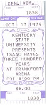 Vintage Isaac Hayes Ticket Stub October 17 1975 Frankfort KY Unused Untorn - $49.40