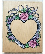 Stampendous "Rose Lace" Large Heart Frame Valentine's Day Rubber Stamp R... - $9.95