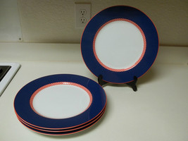 Fitz and Floyd Chequers Plus ~ Set of 4 Dinner Plates ~ Excellent - £49.27 GBP