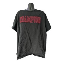 Champion Black T-Shirt- Red Lettering - Men&#39;s XXL Cotton Style GT19  - £6.82 GBP