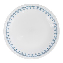 Vtg 1970s Corelle Livingware Snowflake Blue Garland Lunch Salad Plate 8.5&quot; - $4.89