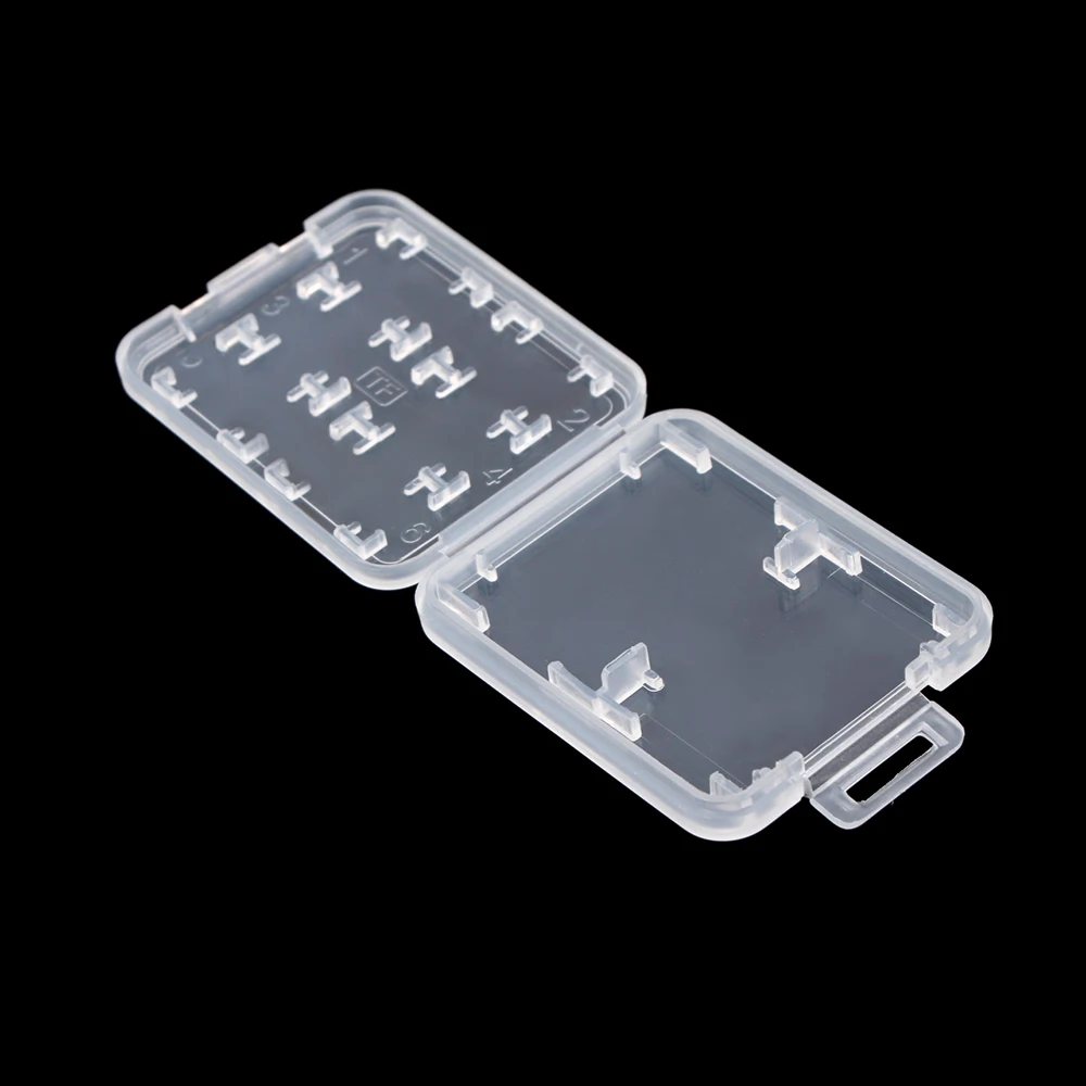 Sporting New 8 Slots Micro SD TF SDHC MSPD Memory Card Protecter Box Transparent - £23.52 GBP