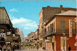 Vtg Postcard Bourbon Street, New Orleans, Louisiana - £5.24 GBP