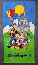 Vintage Walt Disney World Beach Towel Mickey Minnie Goofy Donald 60x30in  - $25.73