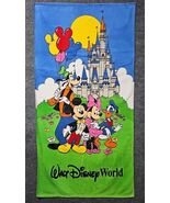 Vintage Walt Disney World Beach Towel Mickey Minnie Goofy Donald 60x30in  - $25.73