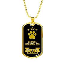 Dog Lover Gift Bernese Mountain Dog Dad Dog Necklace Stainless Steel or 18k Gold - £36.56 GBP