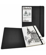 Blank Paper Sketchbook for Drawing and Writing Black Hardcover 100gsm Pa... - €11,87 EUR