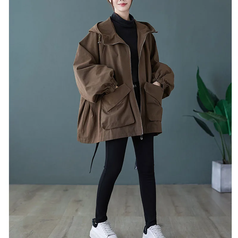 Plus Size Women Jacket  Coat 2021 Winter New Korean Zipper Windbreaker Female Vi - £344.99 GBP