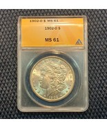 1902-O $1 Morgan Silver Dollar ANACS Certified MS61 - Brilliant Uncircul... - £57.03 GBP