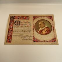 Vintage 1952 Pope Pius XII Apolistic Blessing Vellum Paper Catholic KG JD - $19.79