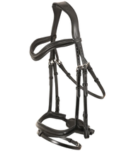 Premium Quality English Polo Leather Dressage Bridle With Reins In Black - £79.91 GBP