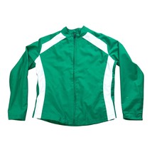 Russell Green &amp; White Team Issue Jacket M Blank Stripe Vintage Windbreak... - $18.69