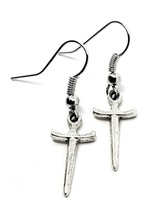 Athame Dagger Sword Earrings Dangle Hook Drop Front Facing Boho Pagan cottage - £3.76 GBP