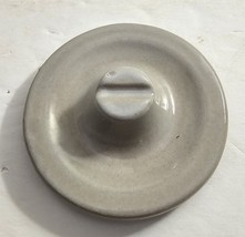 Vintage Gray Stoneware 3 1/2&quot; Round Crock Bale &amp; Wire Notch Replacement Lid #50 - £14.98 GBP