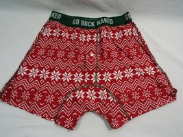 1 Pair Duluth Trading Co Buck Naked Performance Boxer Ugly Sweater Print... - $29.69