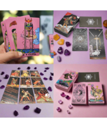 Black Or Pink Gold Foil Tarot Cards Deck, Beginners Guidebook, Economic ... - $52.76 CAD