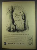 1956 U.S. Royal Golf Ball Advertisement - art by Ronald Searle - Take hazards - £14.55 GBP
