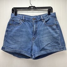 American Eagle Mom Shorts Sz 10 High Rise Denim Blue Jean Cuffed Medium ... - £14.15 GBP