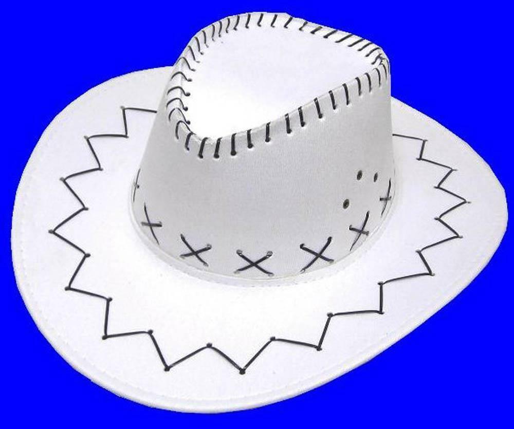 WHITE COLOR SOFT LEATHER STYLE WESTERN COWBOY HAT cowgirl unisex HEADWEA... - $12.30