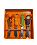 Autumn Accents Fall Halloween Cheese Spreader Set Pumpkin Corn Scarecrow... - $16.20