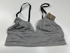 Madewell Intimates NWT XS black white checkered non-padded bralette bra O1 - £16.02 GBP