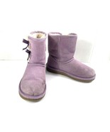 Koolaburra By Ugg Boots Girls 5M Victoria Shoes Purple Suede Short Slip ... - $27.54