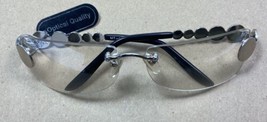 Optical Quality Clear Rimless Sunglasses Silver and Black Frames NWT - $9.56