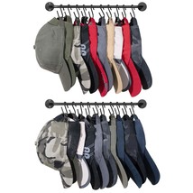 Hat Rack For Baseball Cap Organizer Hanger With 20 Hooks Modern Metal Holder Wal - £26.88 GBP