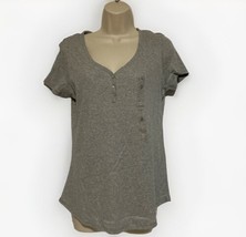 Charter Club Separates Large Pullover Henley Shirt Dove Grey Heather 141... - $8.70