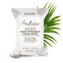 Shea Moisture Daily Hydration Face Wipes 100% Virgin Coconut Oil 30 Count New - £19.03 GBP